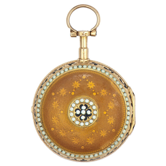 French 18K yellow gold and enamel pendant watch Circa 1780