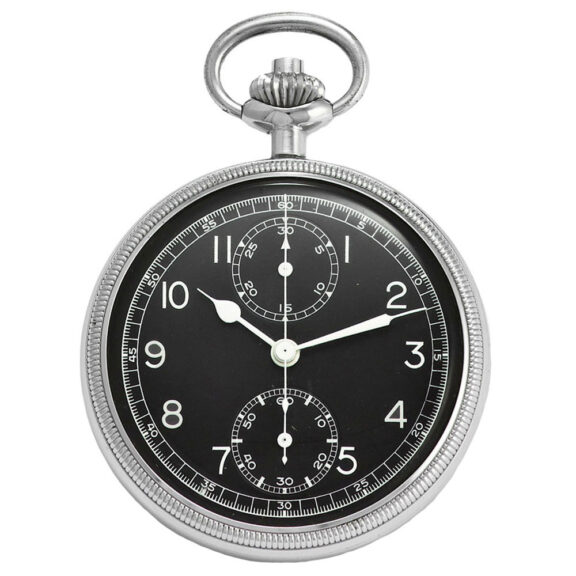 Swiss stainless steel chronograph military watch Circa 1960