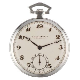 Swiss platinum open faced keyless pocket watch Circa 1940