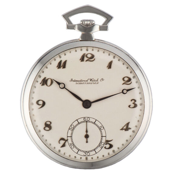 Swiss platinum open faced keyless pocket watch Circa 1940
