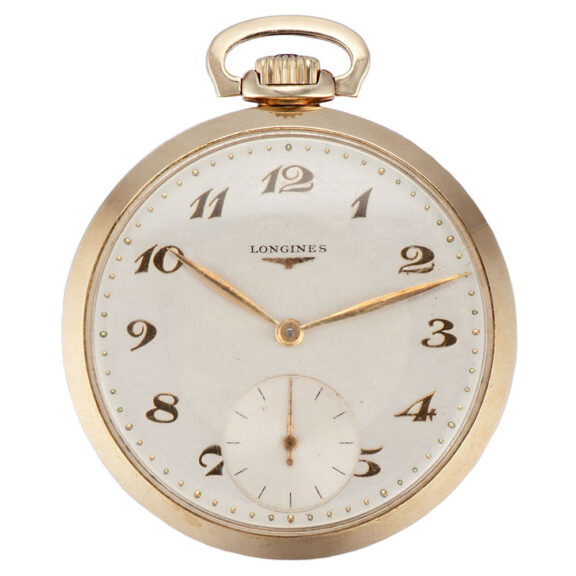 Swiss 14K yellow gold keyless pocket watch Circa 1950