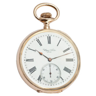 Swiss 18K yellow gold Grand Prix pocket watch Circa 1910