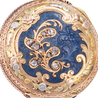 French gold, enamel and diamond set miniature watch Circa 1890