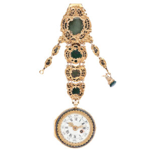 Swiss 22K yellow gold and moss-agate pocket watch Circa 1760