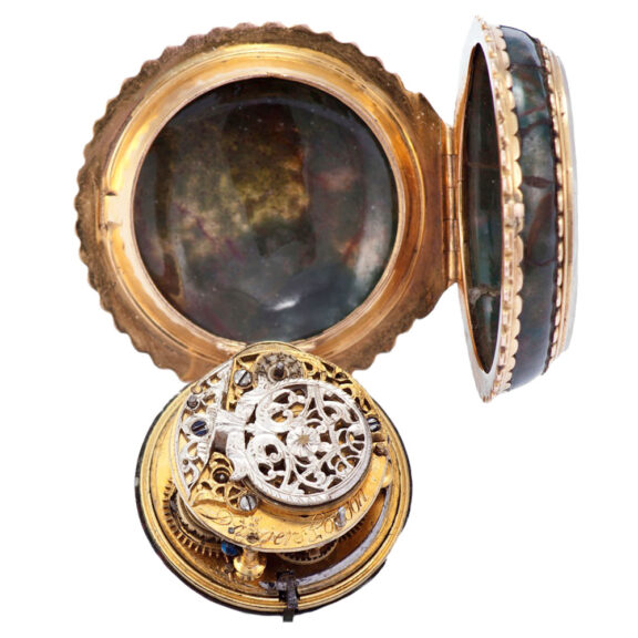 Swiss 22K yellow gold and moss-agate pocket watch Circa 1760 Swiss 22K yellow gold and moss-agate pocket watch Circa 1760