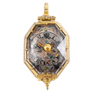 German gilt metal and rock crystal octagonal watch Circa 1600