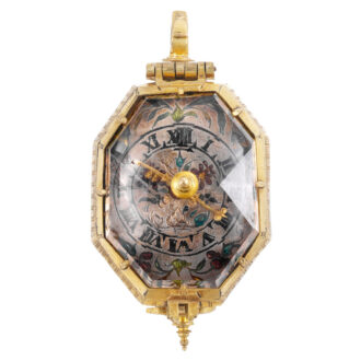 German gilt metal and rock crystal octagonal watch Circa 1600