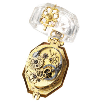 German gilt-metal and rock crystal octagonal watch Circa 1600