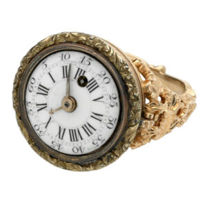 Extremely rare French 18K gold miniature ring watch Circa 1770