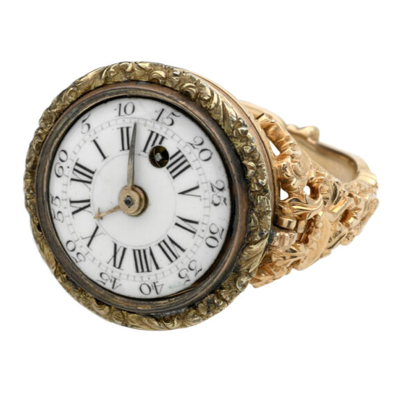 Extremely rare French 18K gold miniature ring watch Circa 1770 Extremely rare French 18K gold miniature ring watch Circa 1770