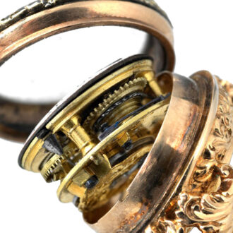 Extremely rare French 18K gold miniature ring watch Circa 1770 Extremely rare French 18K gold miniature ring watch Circa 1770