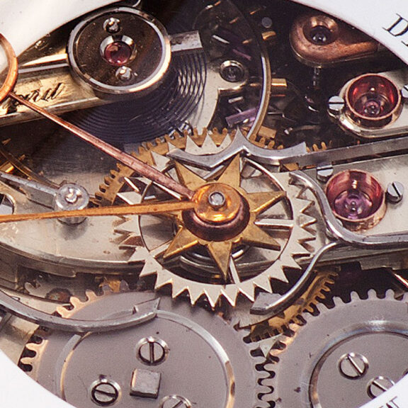 Swiss pink gold double-dialled keyless pocket watch Circa 1900 Swiss pink gold double-dialled keyless pocket watch Circa 1900