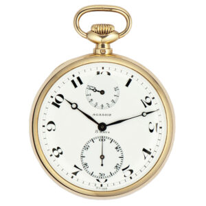 Swiss gold lever with eight-day power reserve indication Circa 1920