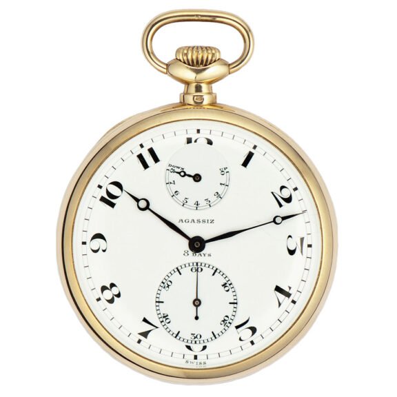 Swiss gold lever with eight-day power reserve indication Circa 1920
