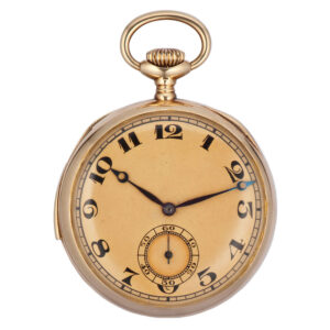 Swiss yellow gold minute repeating pocket watch Circa 1919