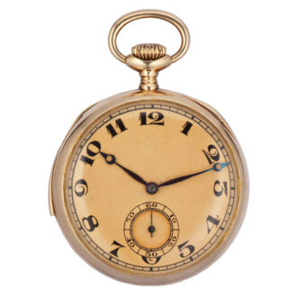 Swiss yellow gold minute repeating pocket watch Circa 1919