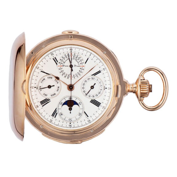Fine Swiss pink gold minute repeater with chronograph Circa 1890