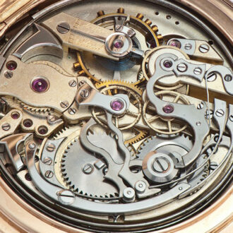 Fine Swiss pink gold minute repeater with chronograph Circa 1890