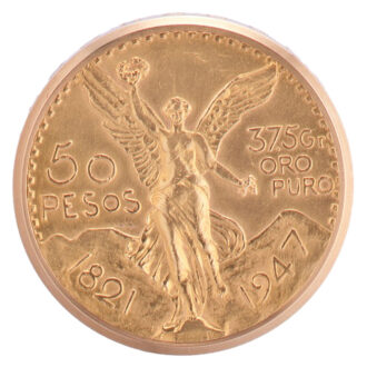 Swiss gold watch in Mexican 50 peso gold coin Circa 1970