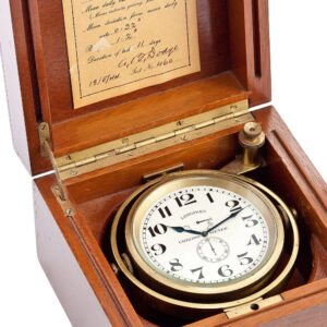 Swiss brass chronometer with 36-hour power reserve Circa 1944