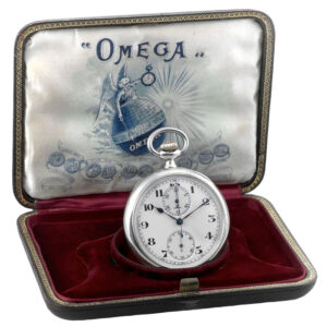 Swiss silver watch with chronograph and register Circa 1981
