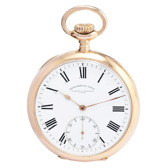 Rare Swiss gold keyless pocket lever chronometer Circa 1912