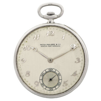 Fine Swiss platinum open faced keyless lever dress watch Circa 1928