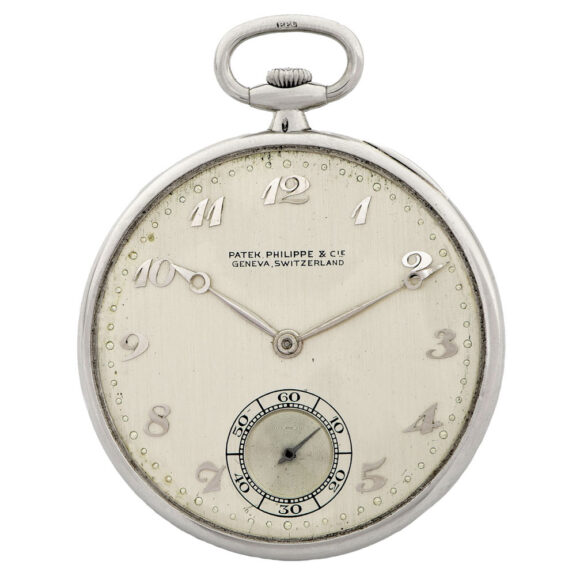 Fine Swiss platinum open faced keyless lever dress watch Circa 1928