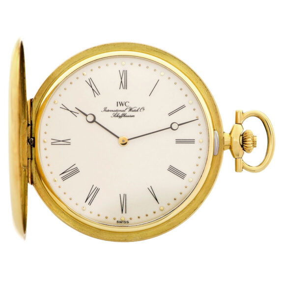 Swiss 18 Carat yellow gold hunting cased dress watch Circa 1980