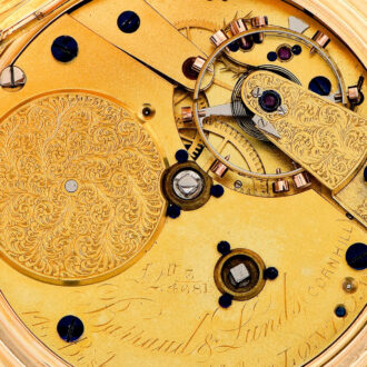 English 18K pink gold hunter with power reserve Circa 1900 English 18K pink gold hunter with power reserve Circa 1900
