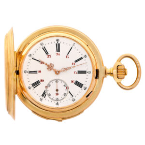 Swiss 18K pink gold minute repeating pocket watch Circa 1910