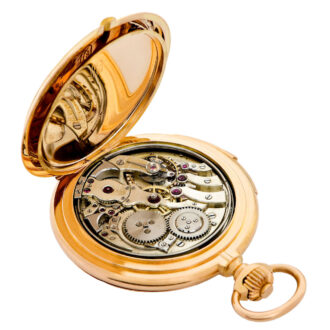 Swiss 18K pink gold minute repeating pocket watch Circa 1910