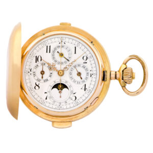 Swiss pink gold minute repeating keyless pocket watch Circa 1910