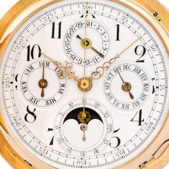 Swiss pink gold minute repeating keyless pocket watch Circa 1910