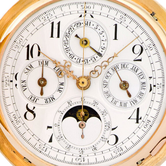 Swiss pink gold minute repeating keyless pocket watch Circa 1910 Swiss pink gold minute repeating keyless pocket watch Circa 1910