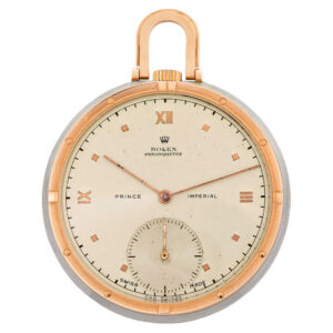 Swiss gold and stainless steel pocket chronometer Circa 1943