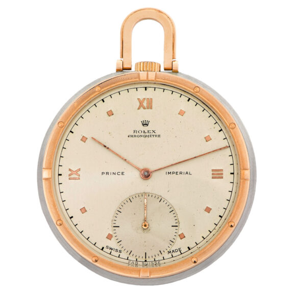 Swiss gold and stainless steel pocket chronometer Circa 1943