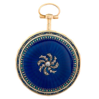 Belgian decorative gold, enamel and diamond watch Circa 1790