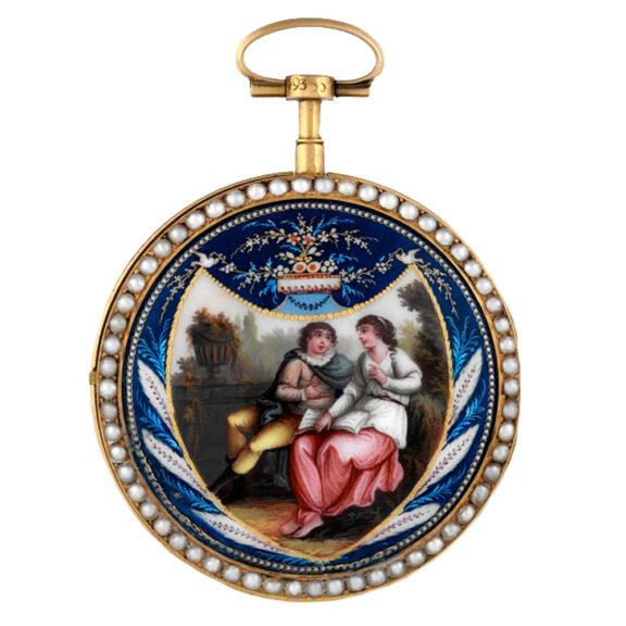 Swiss gold watch with chatelaine and snuff box Circa 1800