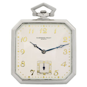 Swiss platinum square dress watch with canted corners Circa 1920
