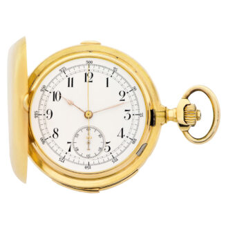 Swiss 18K yellow gold minute repeater with chronograph Circa 1900