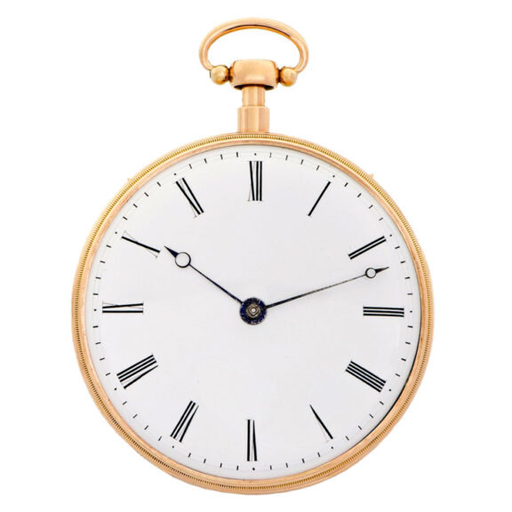 Swiss gold and enamel quarter repeating musical pocket watch Circa 1820 Swiss gold and enamel quarter repeating musical pocket watch Circa 1820