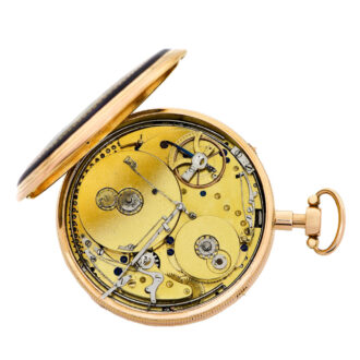 Swiss gold and enamel quarter repeating musical pocket watch Circa 1820 Swiss gold and enamel quarter repeating musical pocket watch Circa 1820