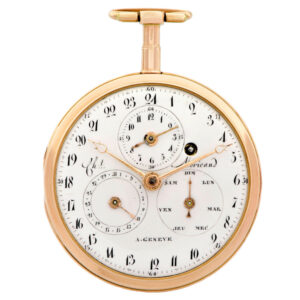 Rare Swiss gold watch with dual meantime dials Circa 1790