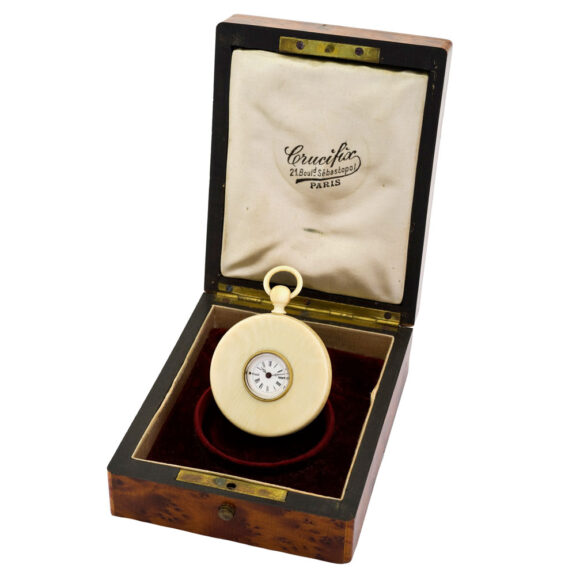 Unusual ivory open faced cylinder pocket watch Circa 1860 Unusual ivory open faced cylinder pocket watch Circa 1860