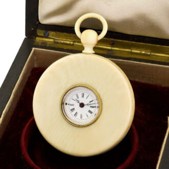 Unusual ivory open faced cylinder pocket watch Circa 1860 Unusual ivory open faced cylinder pocket watch Circa 1860