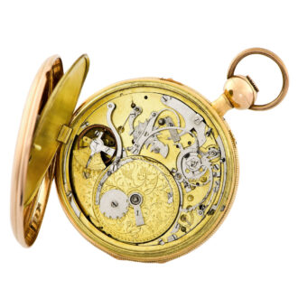 Large Swiss gold quarter repeating musical watch Circa 1820