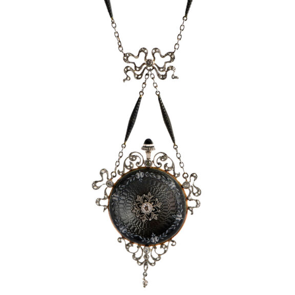 Charming Swiss platinum watch with matching chain Circa 1908 Charming Swiss platinum watch with matching chain Circa 1908