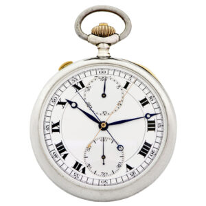 Rare Swiss silver lever with split-seconds chronograph Circa 1920Rare Swiss silver lever with split-seconds chronograph Circa 1920