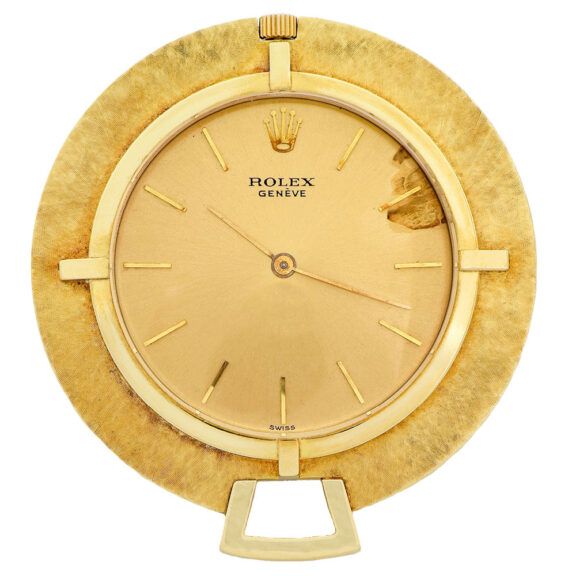 Swiss gold textured keyless dress pendant watch Circa 1960